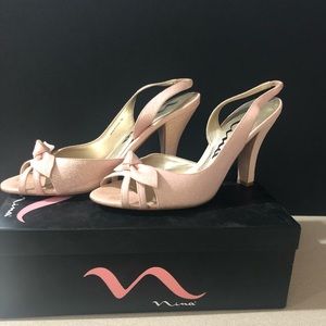 Nina Shoes- Camaren TS Rose Glitter Heels 9